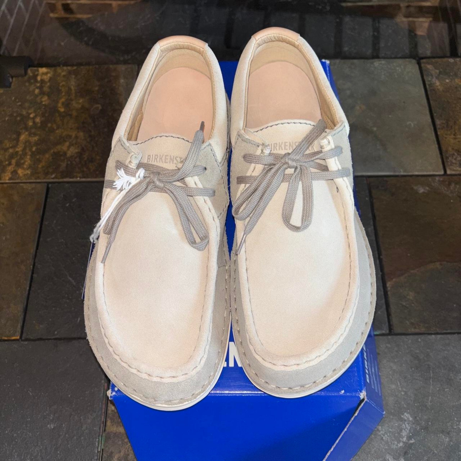 Birkenstock Size 11 Or 44 Pasadena Stone Con White Leather Loafers Size Us 11